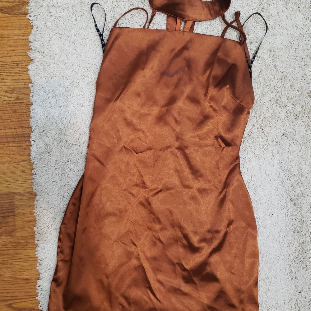 Copper missguided choker dress